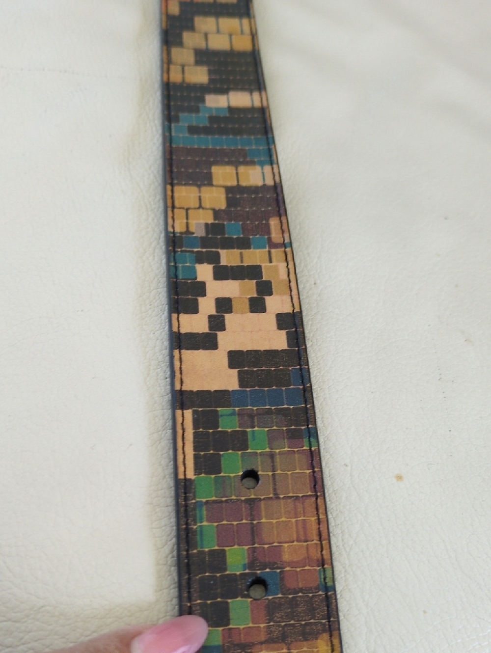 Robert Graham Colorful Mosaic, Reversable Leather Belt with Silver Hardware - Picture 9 of 9